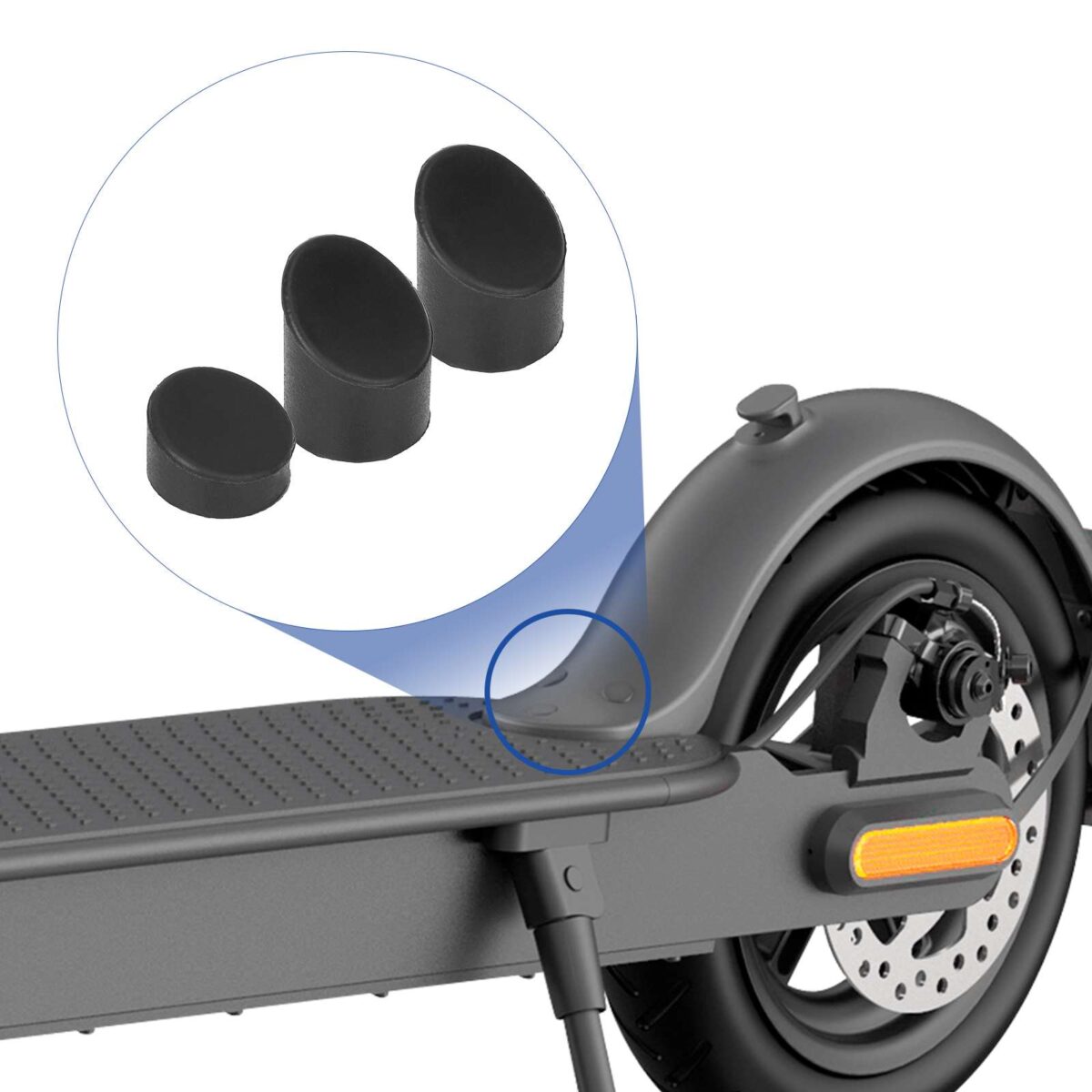 Tapón de silicona negra para tornillos del guardabarros trasero para M365 - Imagen 6