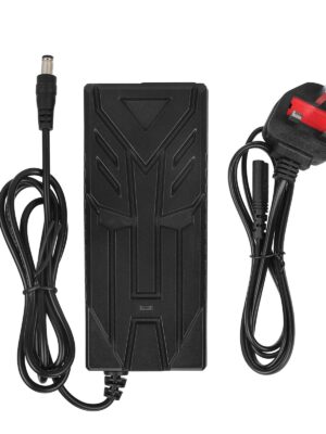 Cargador Ulip de 18 V a 42 V, 1,7 A, con certificación CE y FCC y conector DC 2,1 (enchufe británico).