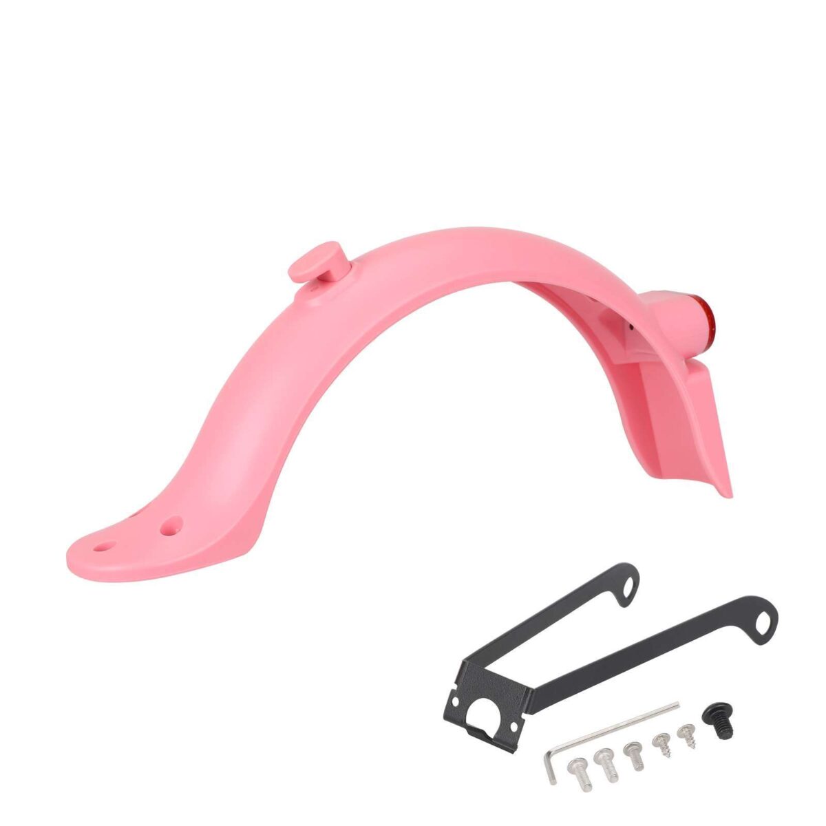 Guardabarros trasero integrado Xiaomi M365 Pro/Pro2 rosa con matrícula (con luz trasera + gancho + soporte metálico pro) - Imagen 3