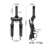 Suspensión de horquilla delantera negra para bicicleta eléctrica KUGOO V1 B2 MTB - Imagen 2
