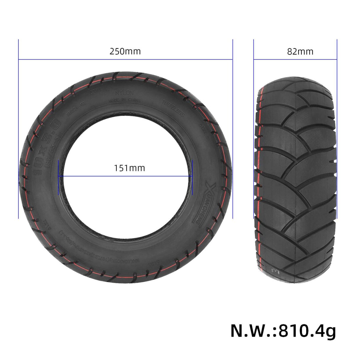Neumático sin cámara para carretera urbana Xuancheng 10*3 - Imagen 2