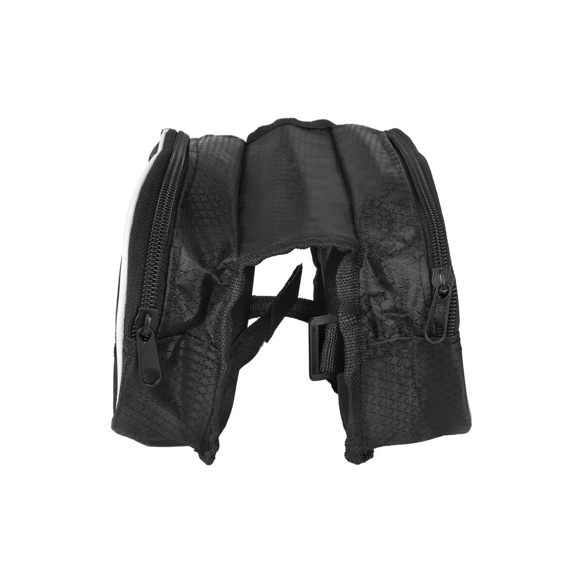 Bolsa delantera con cremallera para bicicleta de montaña, redonda, negra - Imagen 3