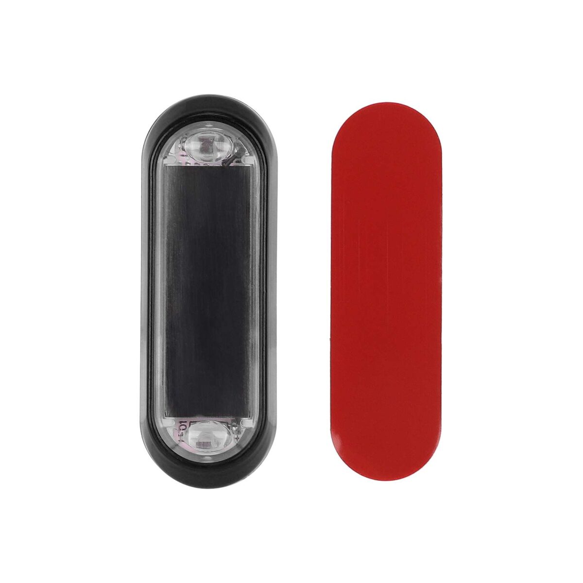 Luz trasera de advertencia solar para motocicleta con carcasa negra (luz roja y azul) - Imagen 3