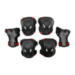 Equipo de protección extraterrestre negro y rojo, talla S
