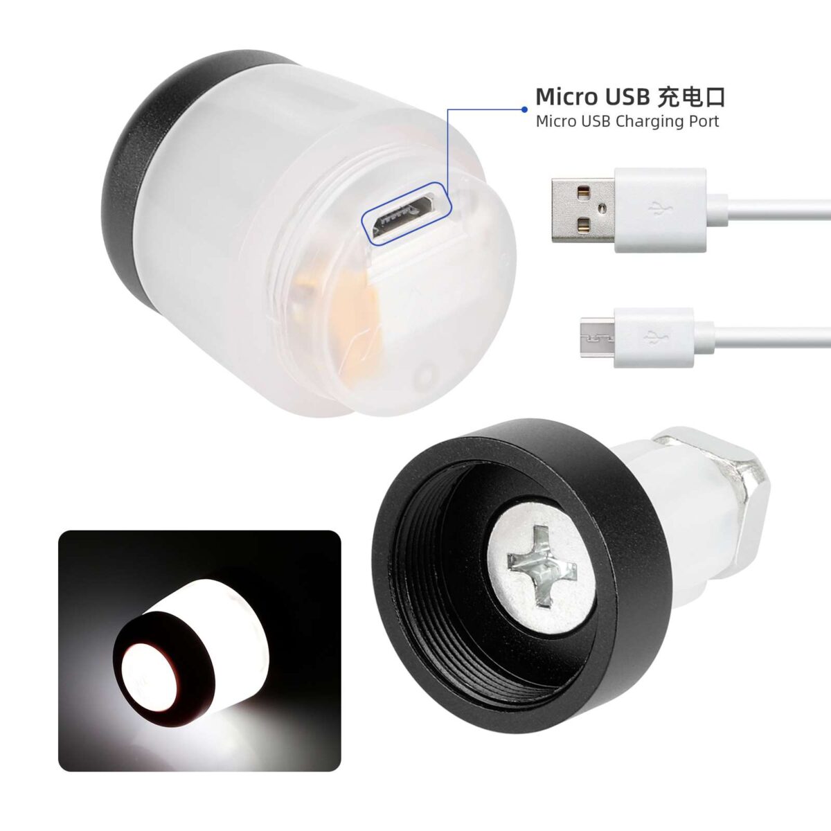 Extensor de agarre de silicona con carga USB Ulip y luz para scooters Max G30 (RBBW) - Imagen 2