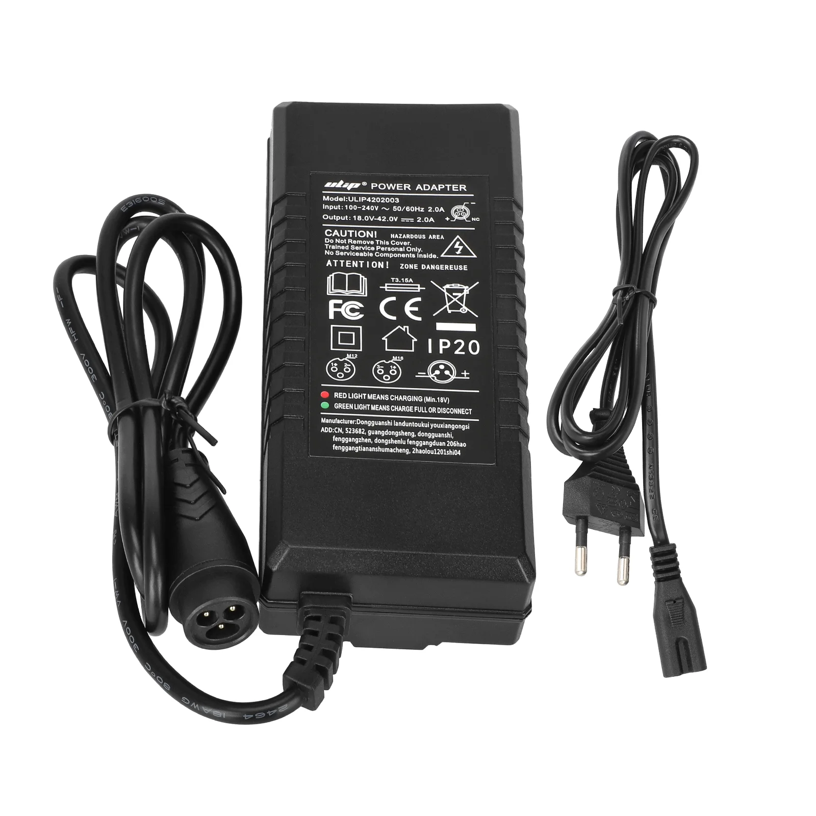 Cargador Ulip 42V2A con cabezal LP16-3P grande (enchufe UE) - Imagen 6