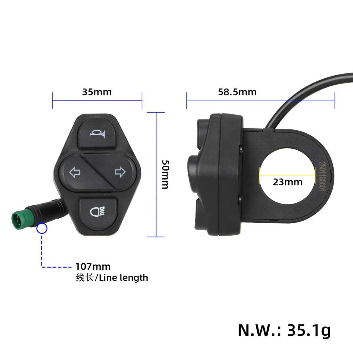 Interruptor con 4 botones para patinete Kukirin G2 Master - Imagen 2