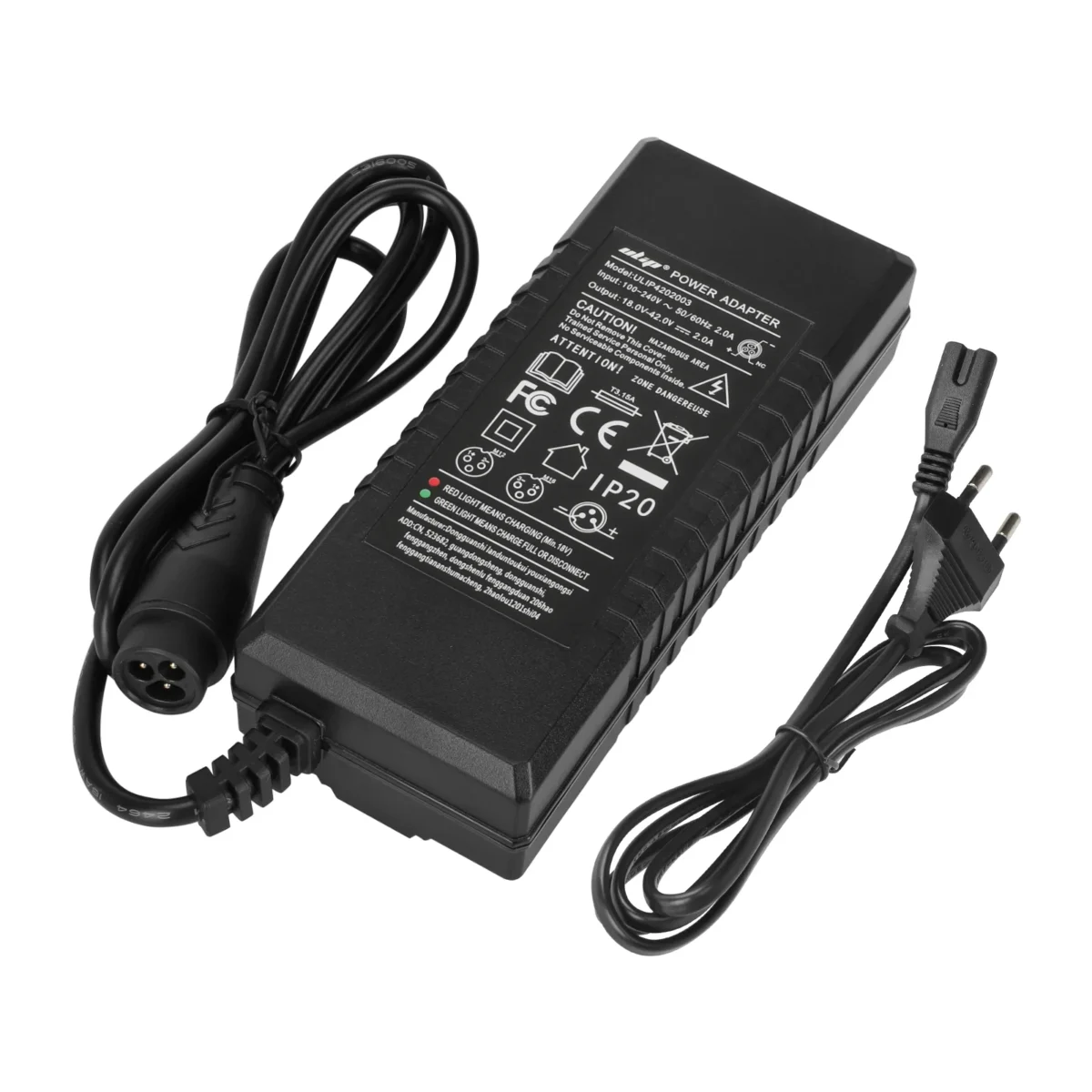 Cargador Ulip 42V2A con cabezal LP16-3P grande (enchufe UE) - Imagen 3