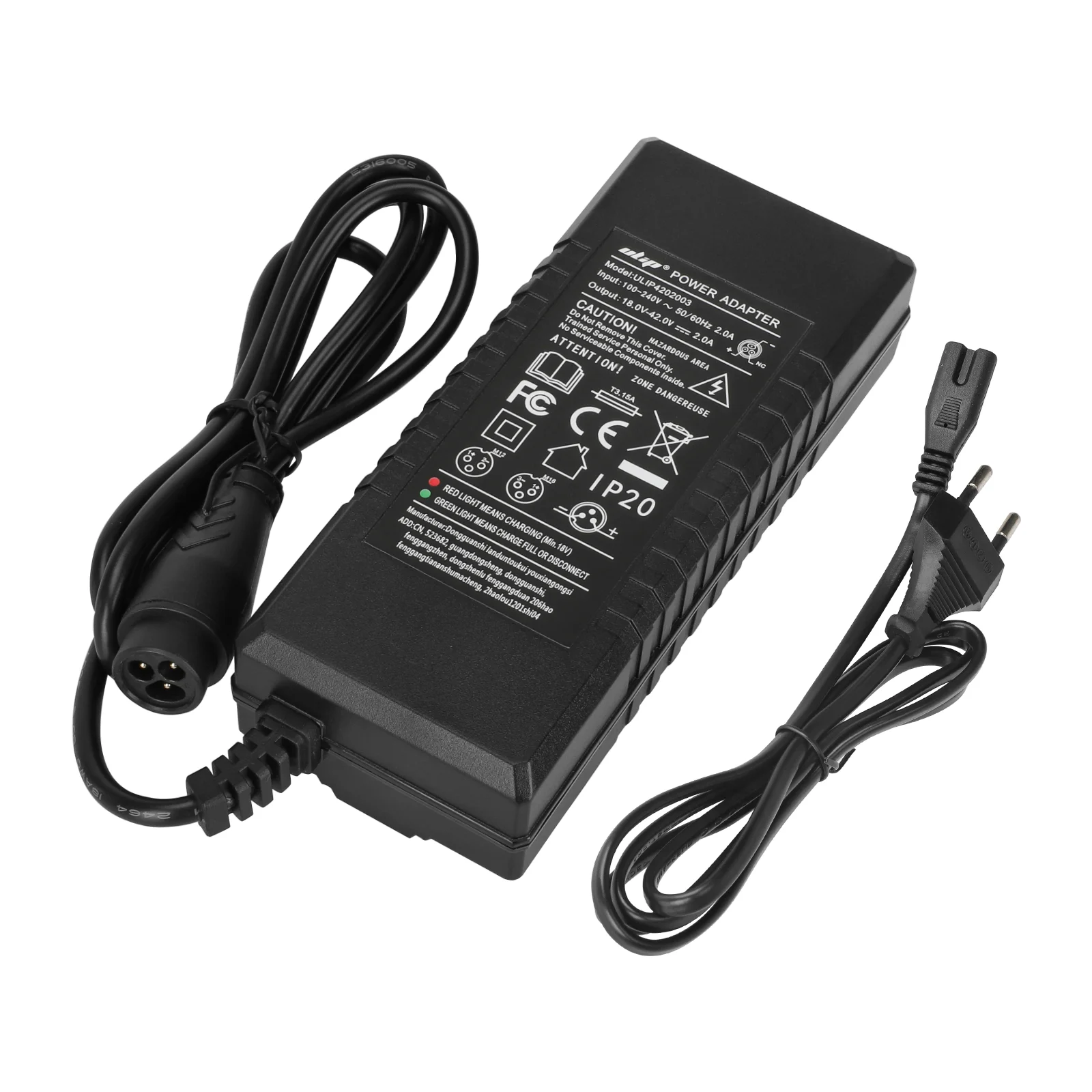 Cargador Ulip 42V2A con cabezal LP16-3P grande (enchufe UE) - Imagen 3