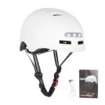 Casco blanco talla M con luz
