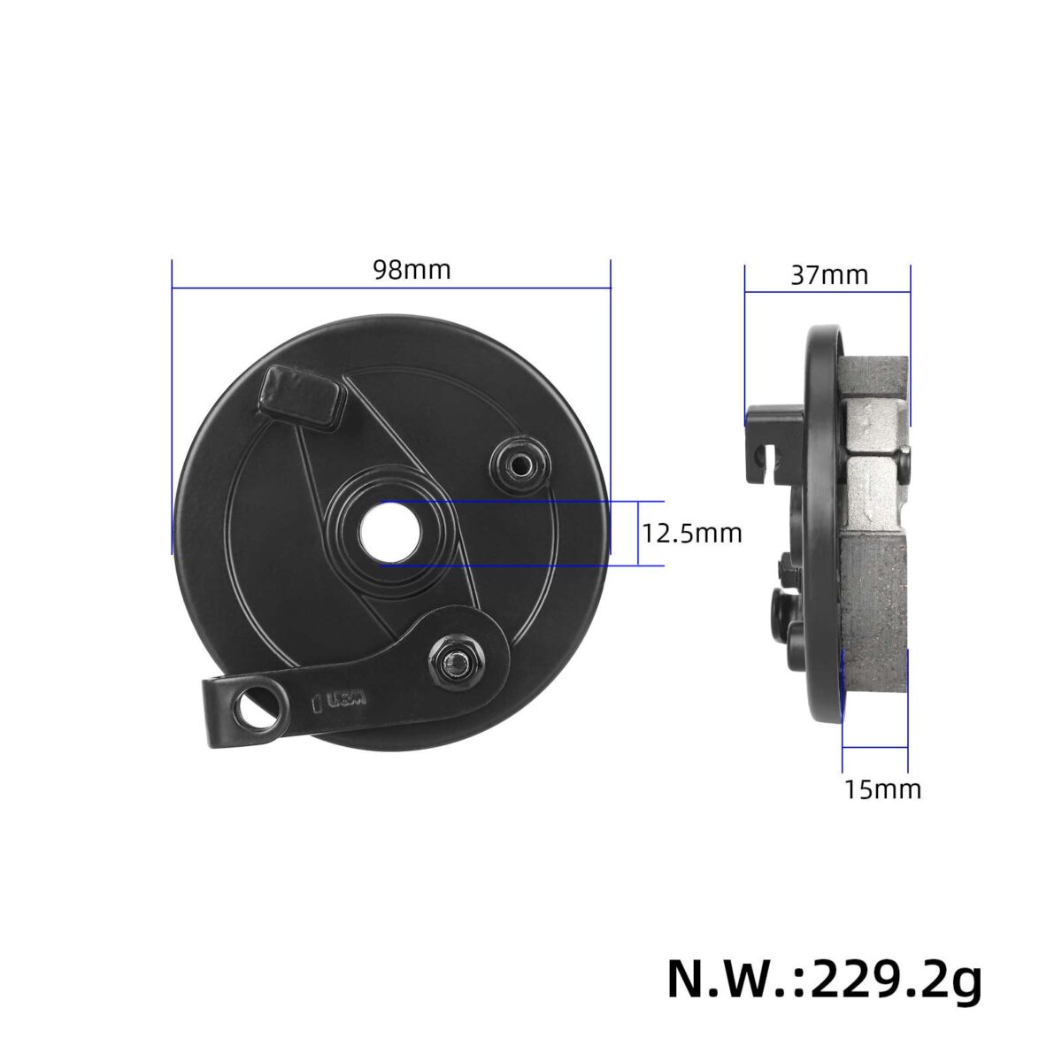 Conjunto de freno de tambor izquierdo para 8 y 10 pulgadas - Imagen 2