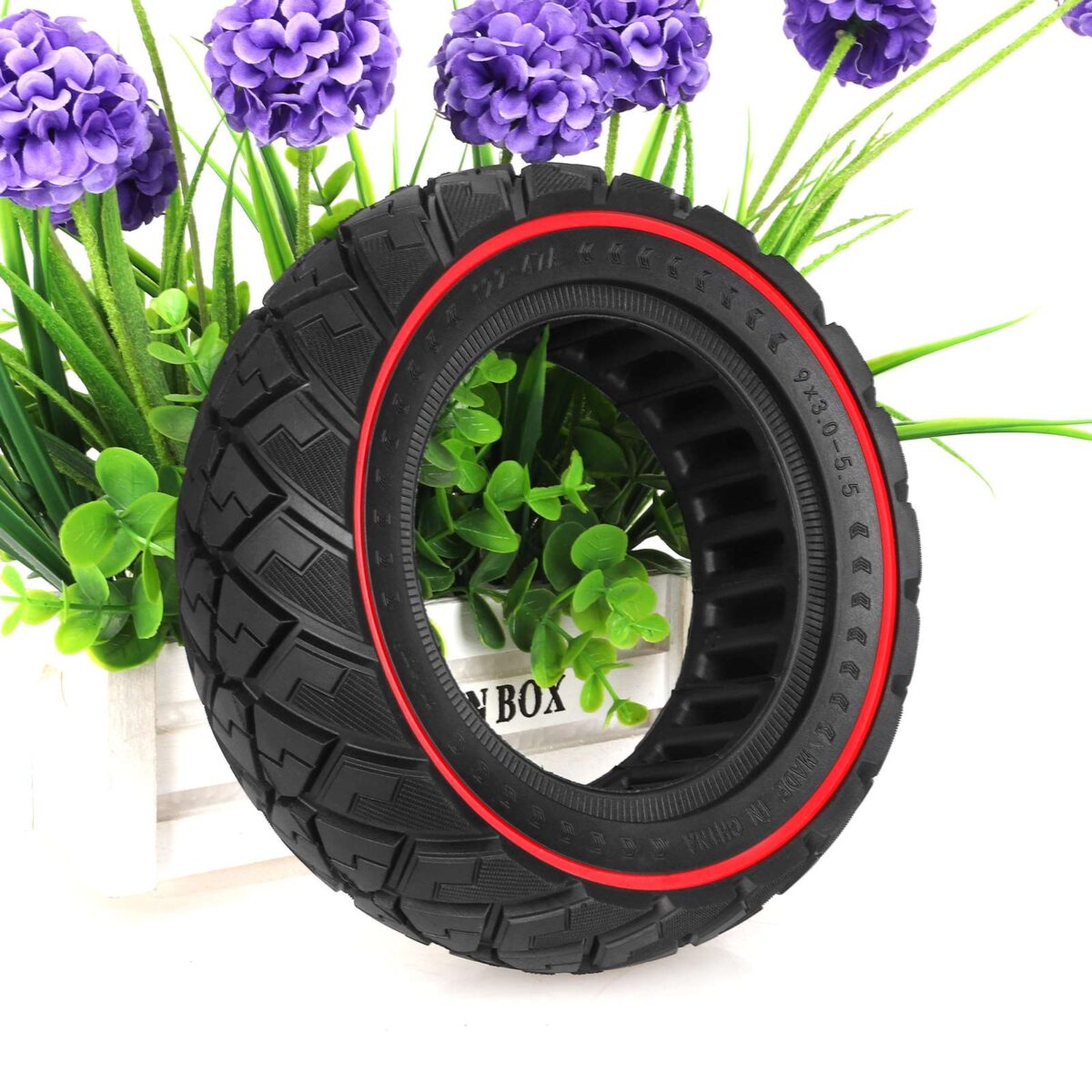 Neumático todoterreno sólido Ulip 9*3.0-5.5 con forma de diamante y círculo rojo - Imagen 5