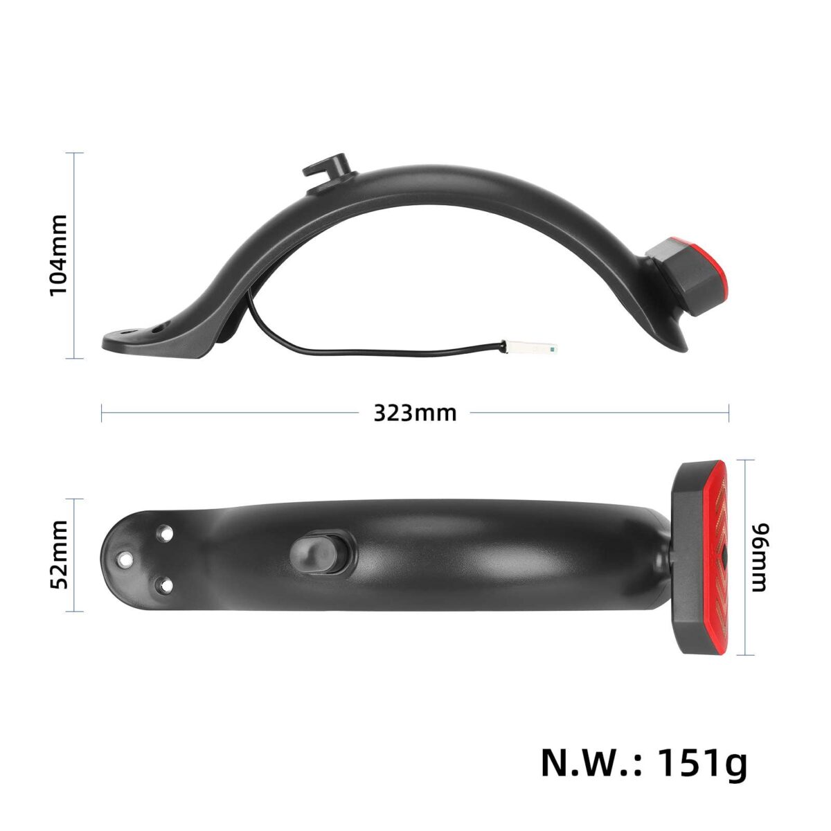 Luz trasera de señal de giro Ulip con control remoto recargable + kit de guardabarros para scooter Xiaomi M365/1S - Imagen 2