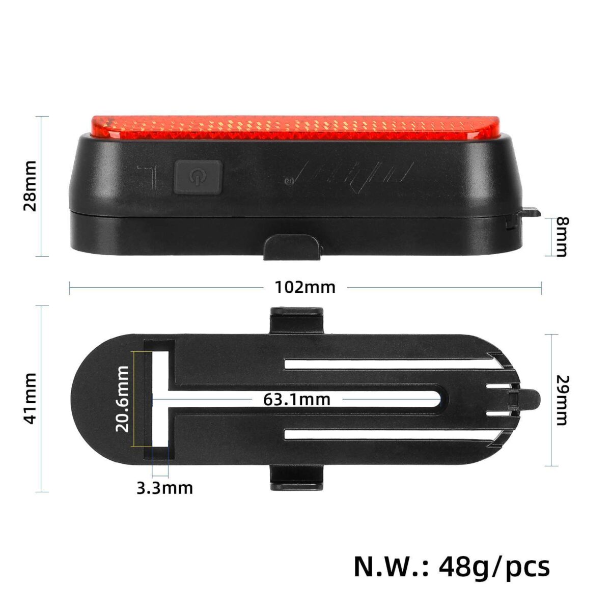 Juego de 2 luces intermitentes recargables rojas Ulip + 1 luz trasera intermitente con control remoto para scooters Xiaomi M365/1S - Imagen 4