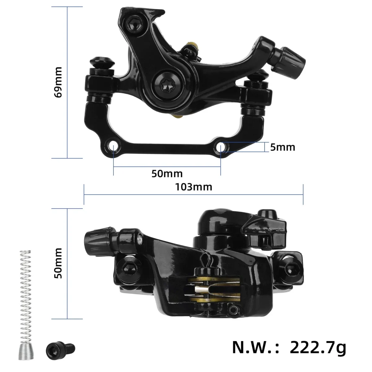 Freno de disco trasero derecho Kukirin G2/G4 negro - Imagen 2