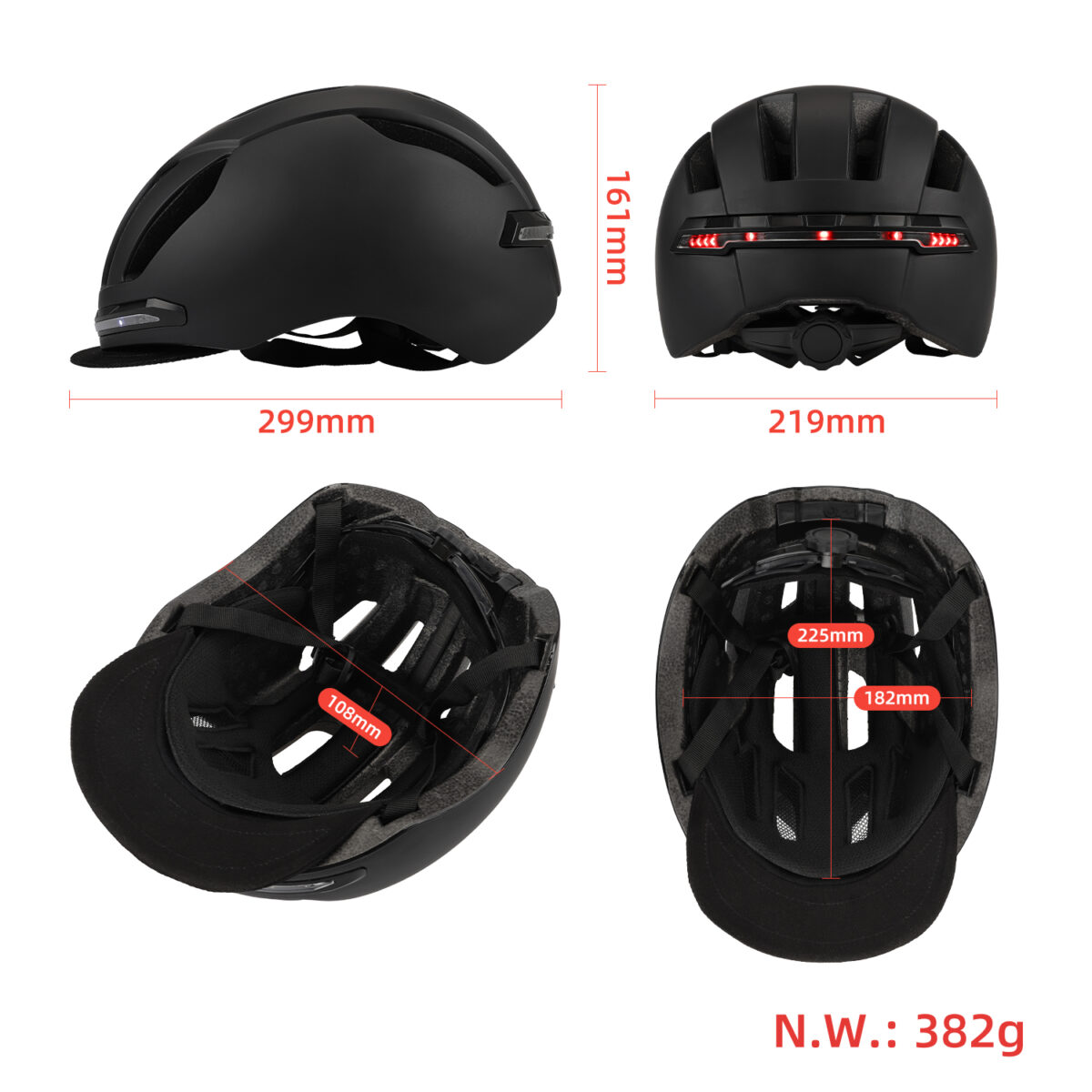 Casco inteligente negro con control remoto inalámbrico en el manillar - Imagen 2