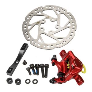 Juego de frenos Xtech rojos con disco de 135 mm y adaptador negro