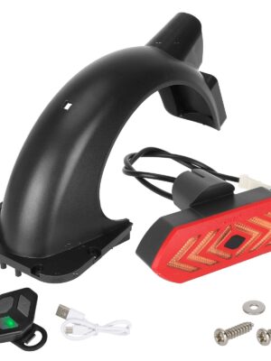 Luz trasera intermitente Ulip con control remoto recargable y kit de guardabarros para scooter Segway Max G30D