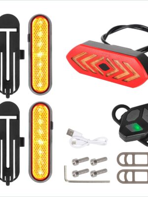2 juegos de luces intermitentes recargables amarillas Ulip + 1 juego de luces traseras intermitentes con control remoto para scooters Xiaomi Pro/Pro2/1S o suspensión trasera Ulip