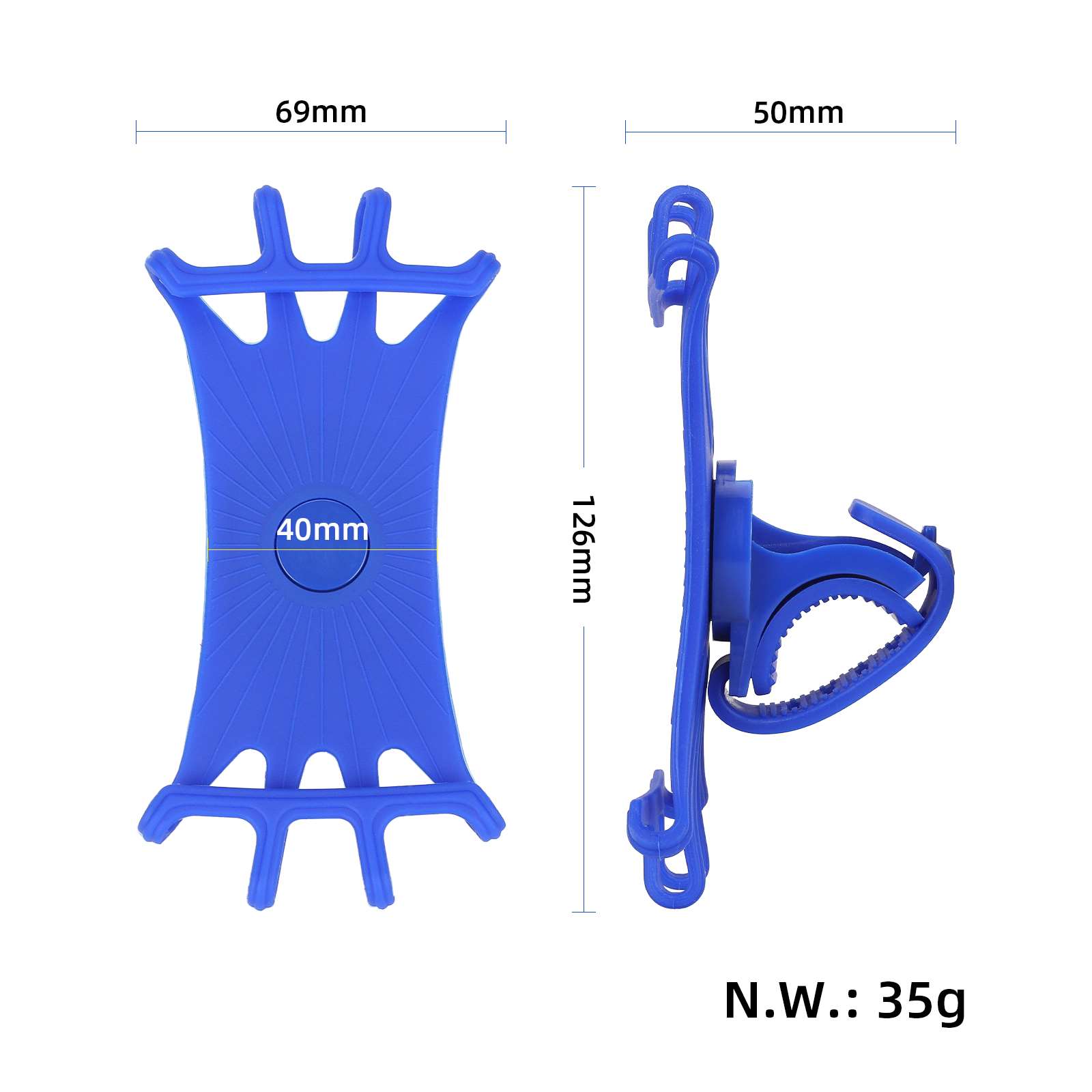 Soporte para teléfono móvil de silicona multifuncional azul - Imagen 5