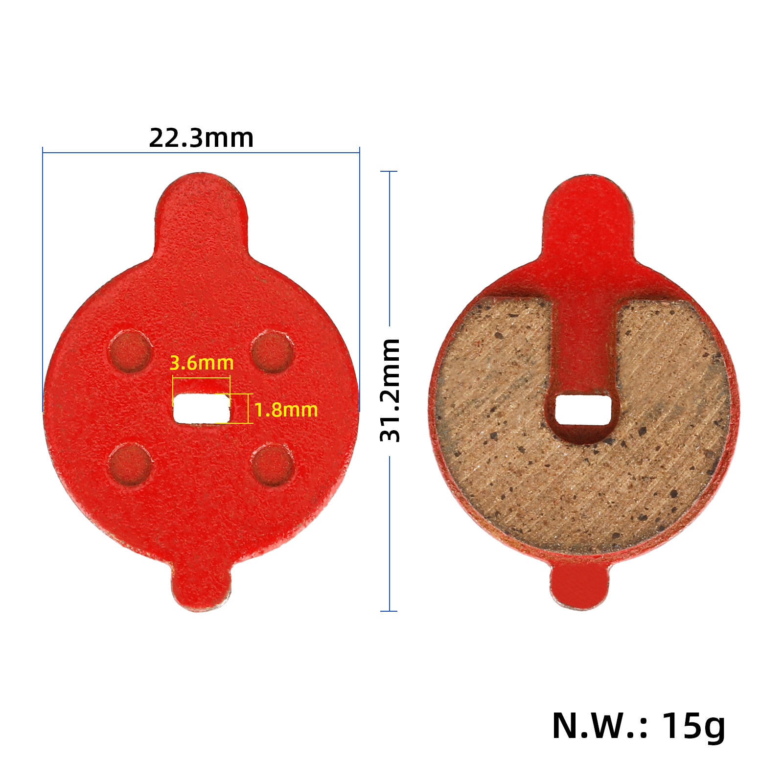 Pastilla de freno roja para patinete eléctrico NIU KQ3 KQ2 - Imagen 2