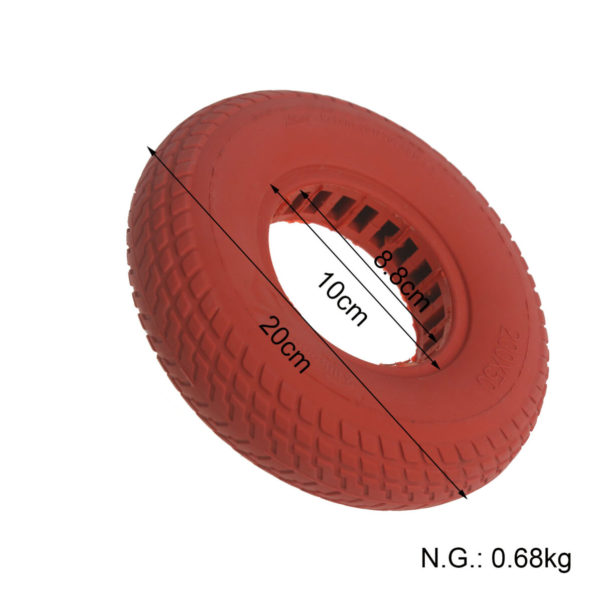 Neumático de caucho macizo 200*50 (rojo) - Imagen 2