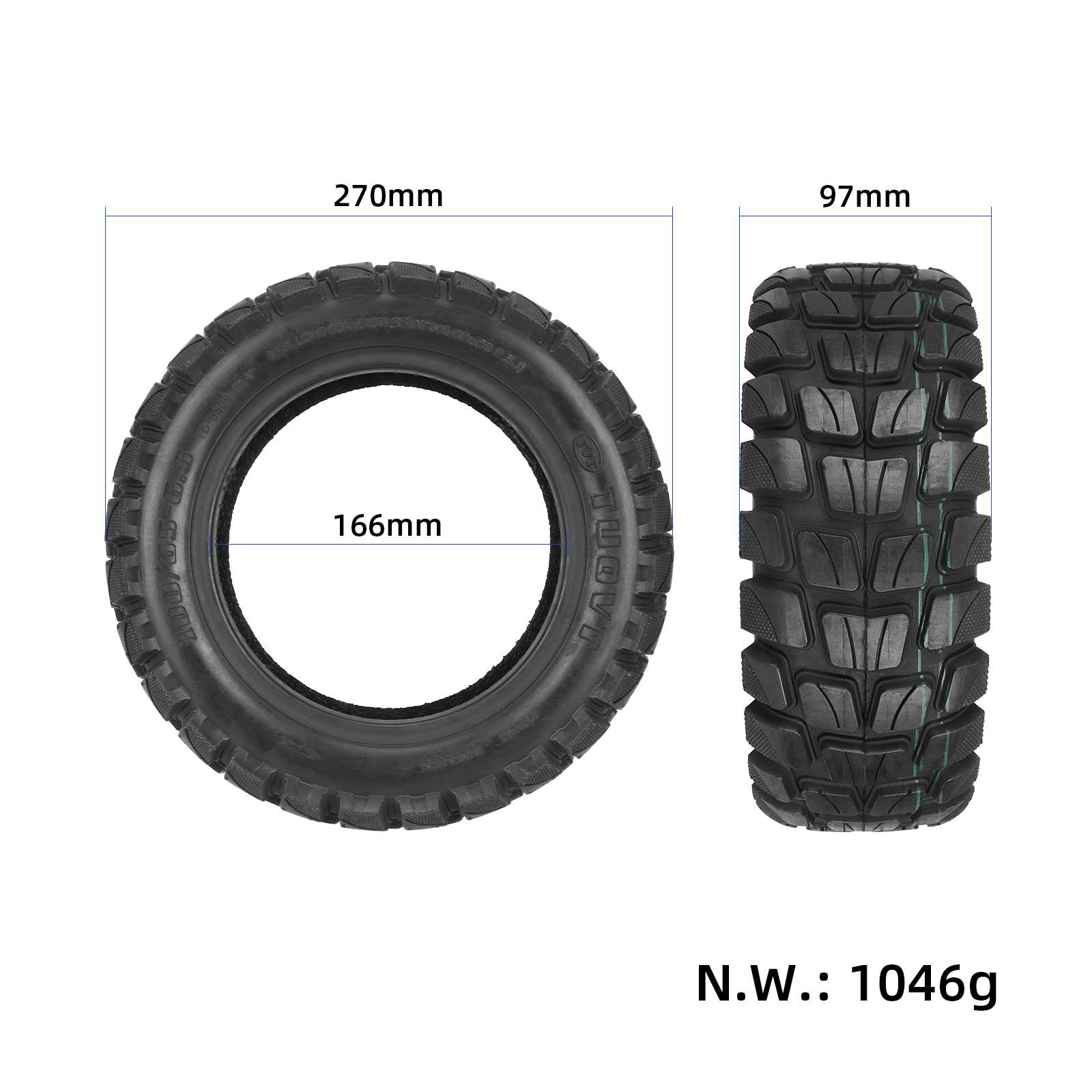 Neumático sin cámara todoterreno TUOVT 100/65-6.5 (TD8009) - Imagen 2