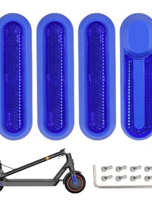 4 piezas de carcasas decorativas azules de repuesto + barras reflectoras azules para M365 1S Pro Pro2 y Lite
