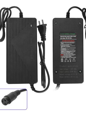 Cargador rápido de 60 V-67,2 V 5 A con conector GX16 y enchufe estadounidense