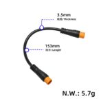 Cable de conexión para bicicleta eléctrica con conectores macho de 3 pines - Imagen 2