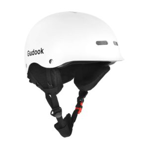 Casco blanco con protección auditiva