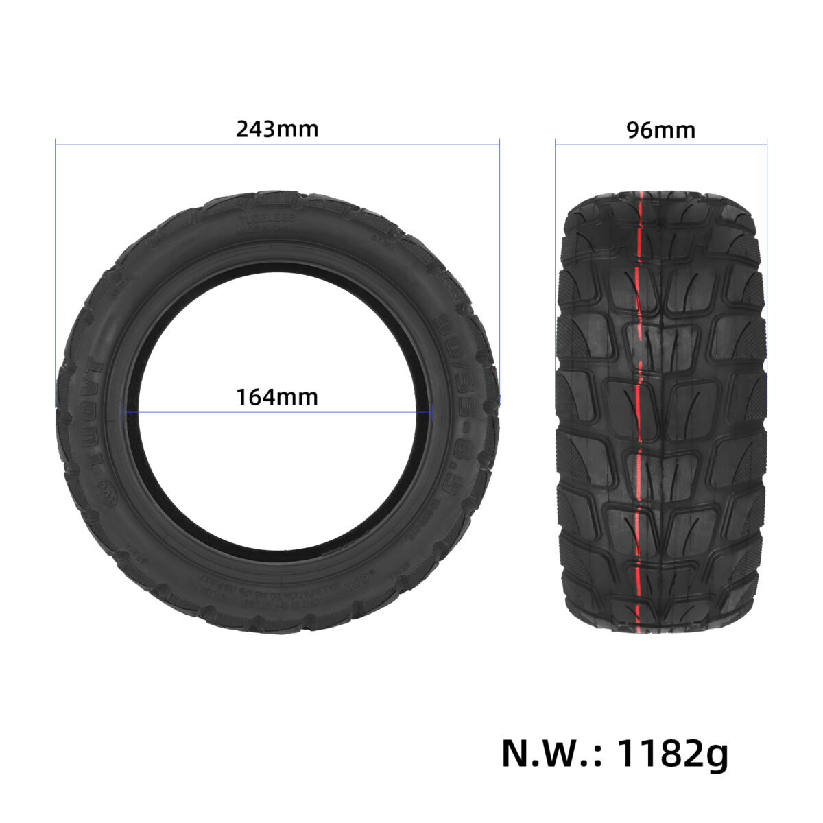 Neumático todoterreno autorreparable sin cámara TUOVT 90/55-6.5 con buena relación calidad-precio. - Imagen 4
