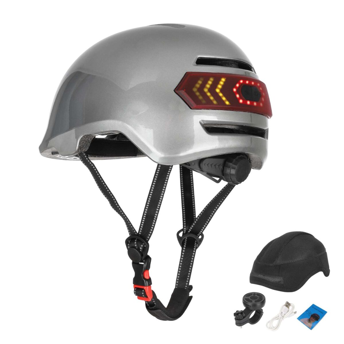 Casco con luz de voz Z005 gris brillante - Imagen 4