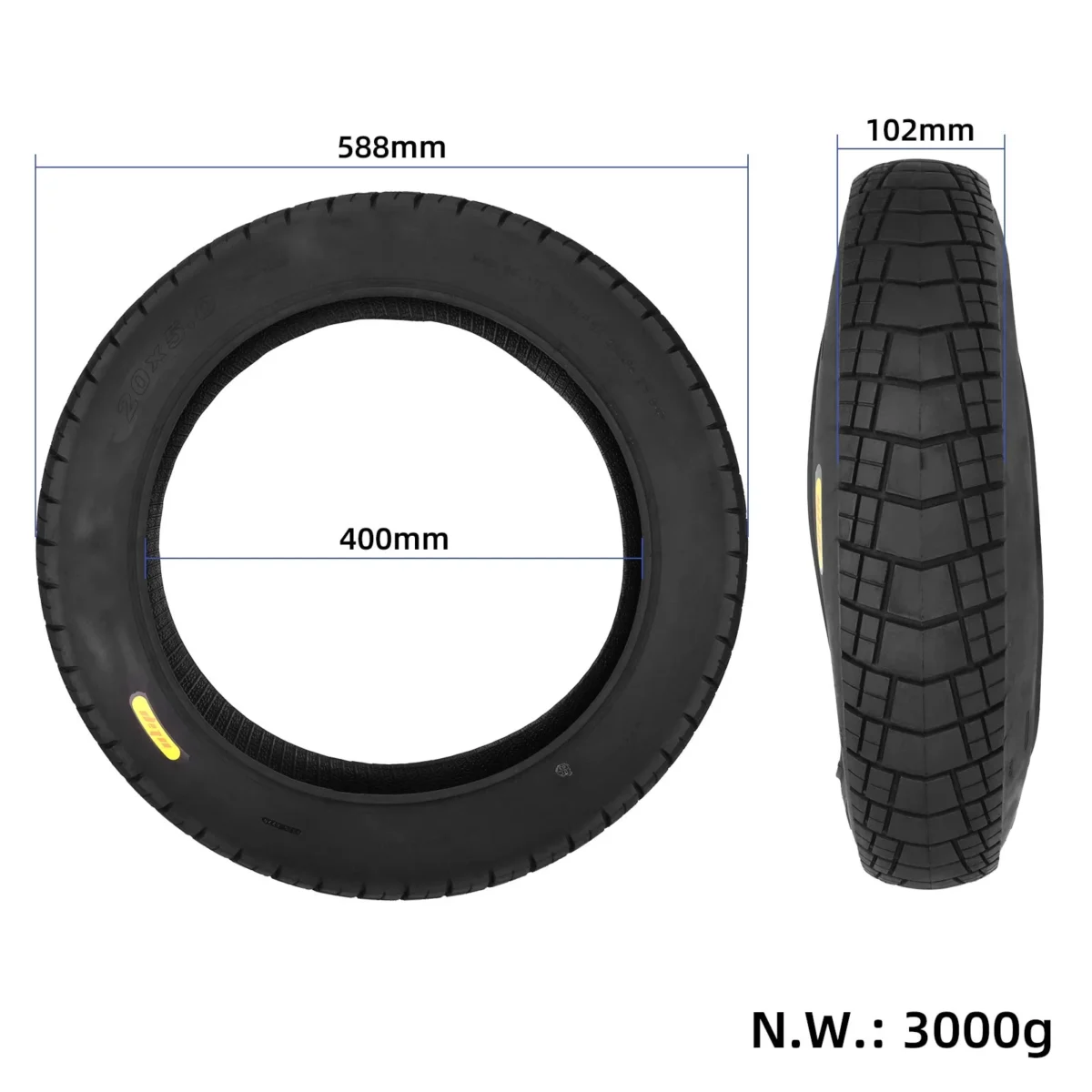 Neumático exterior para carretera urbana Ulip 20*5.0 Fat - Imagen 2