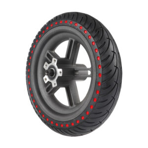 Neumático sólido de 8,5 pulgadas con puntos rojos + llanta Pro