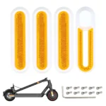 4 piezas de carcasas decorativas blancas de repuesto + barras reflectoras amarillas para M365 1S Pro Pro2 y Lite