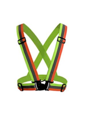 Ropa reflectante de rayas simples verdes y naranjas