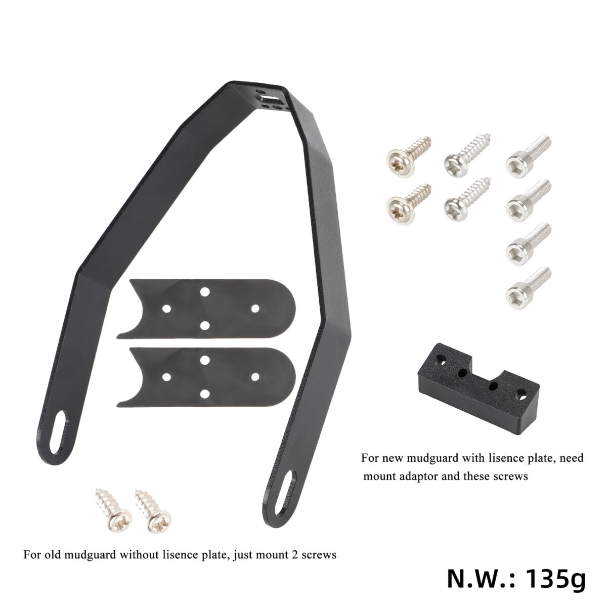 Soporte de guardabarros trasero de metal negro para todos los scooters Xiaomi - Imagen 3