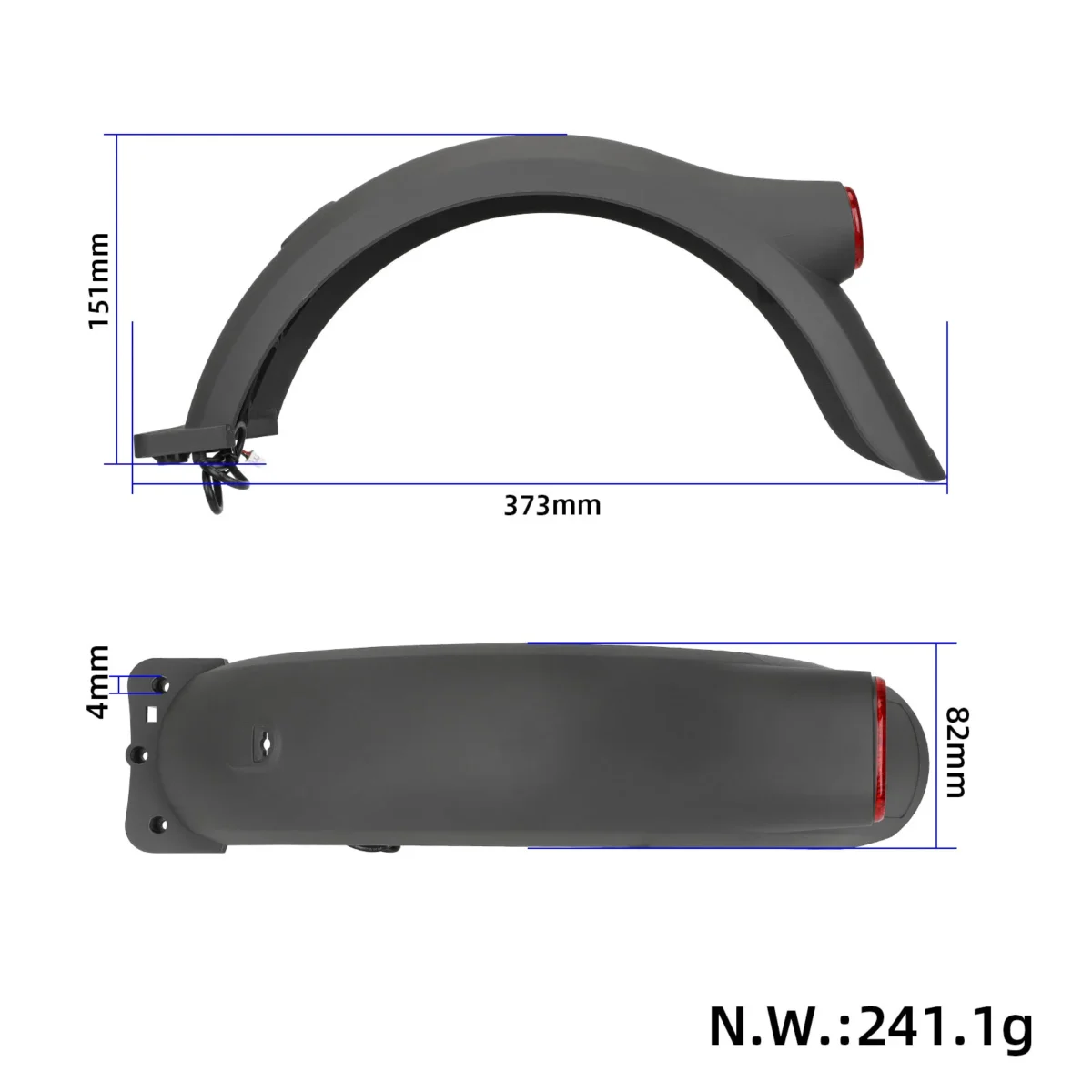 Guardabarros trasero con luz trasera del Xiaomi 5 Plus - Imagen 3