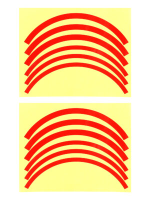 Juego de 2 pegatinas reflectantes para ruedas de color rojo
