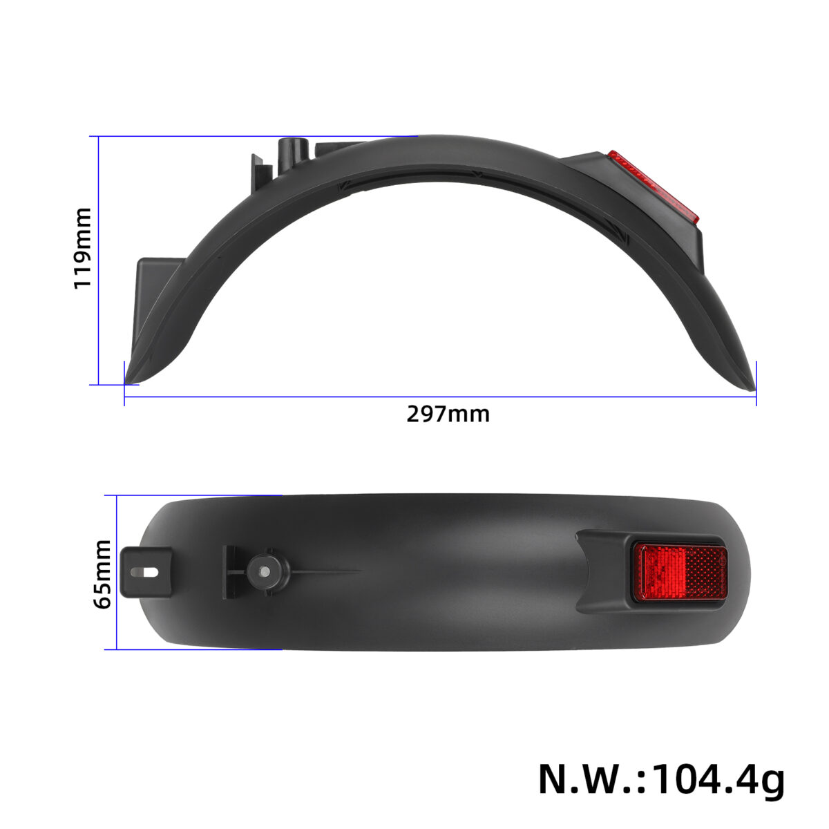 Kit guardabarros trasero original con catadióptrico para patinete Xiaomi 4 Lite (2 Gen) - Imagen 2
