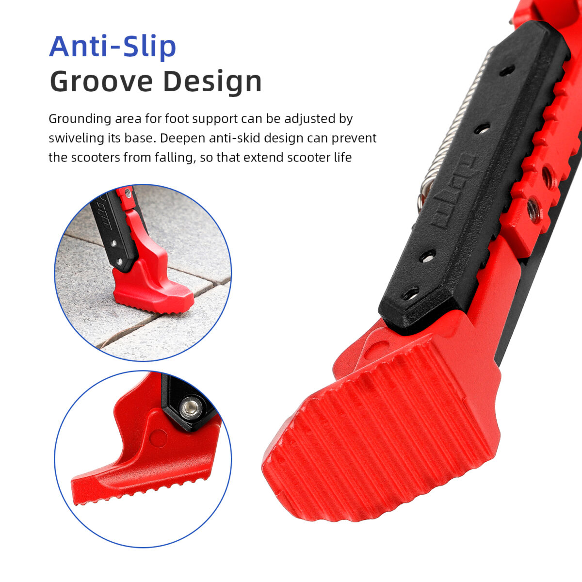Pata de cabra ajustable V2 Rojo-Negro para scooters de serie Max G30 - Imagen 5