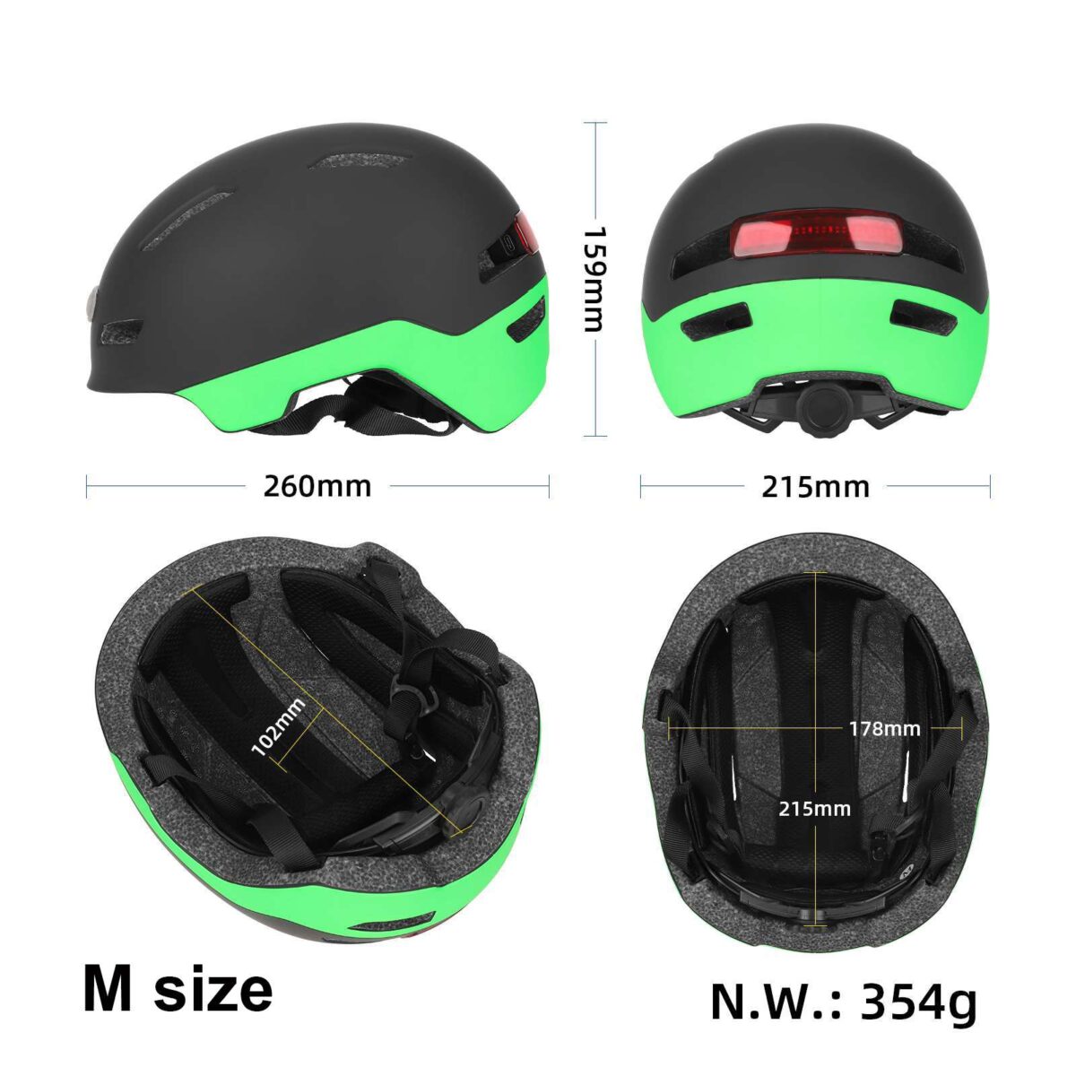 Casco iluminado Ulip Green Black M Talla U002 - Imagen 2