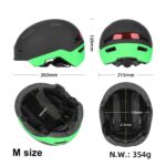 Casco iluminado Ulip Green Black M Talla U002 - Imagen 2
