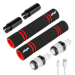 Juego de extensores de agarre Ulip con carga USB y luz para scooters Xiaomi y ES (BBW)