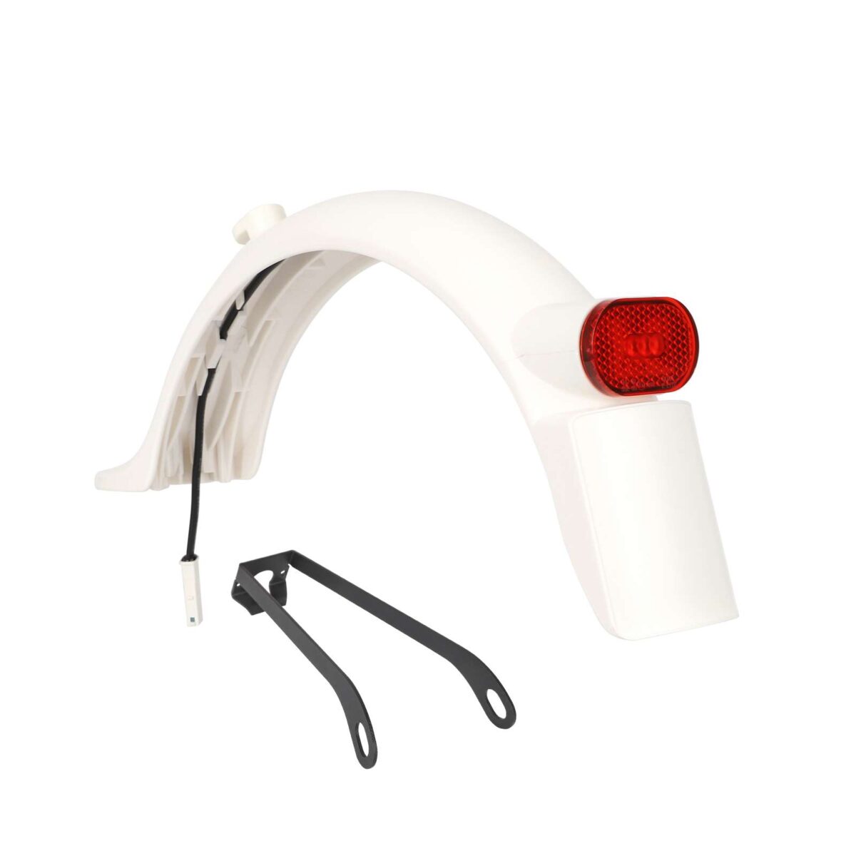 Kit de guardabarros trasero blanco con luz, soporte metálico y gancho para patinete M365 Pro/Pro2 - Imagen 3