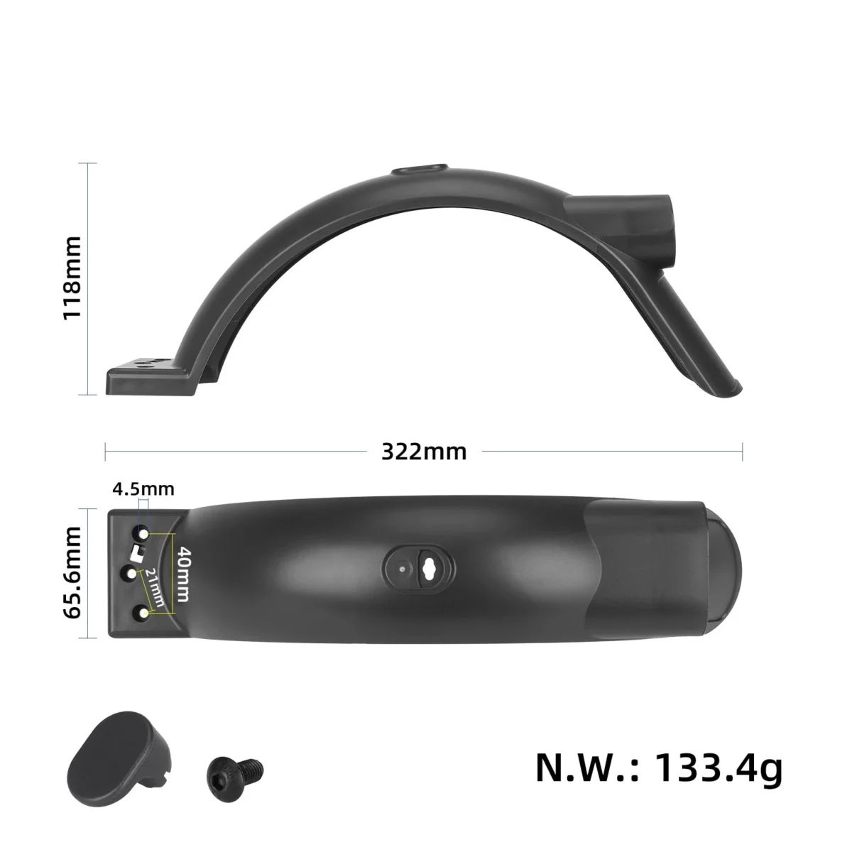 Guardabarros trasero con gancho para Xiaomi 5 - Imagen 2