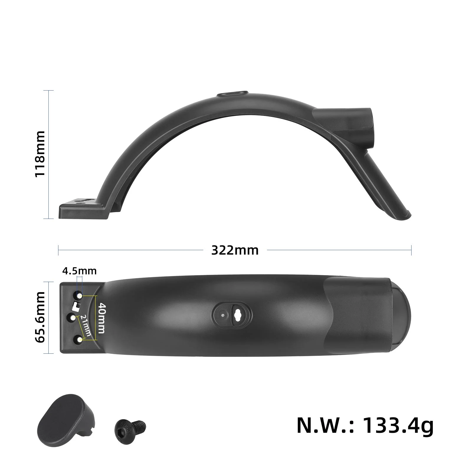 Guardabarros trasero con gancho para Xiaomi 5 - Imagen 2