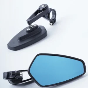 Espejo retrovisor eléctrico negro para motocicleta (cristal azul)