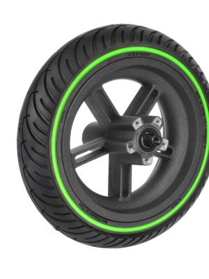 Rueda sólido de alambre verde fluorescente de 8,5 pulgadas + manguito de rueda Pro/Pro2 (instalado)